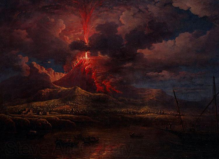 William Marlow Vesuvius erupting at Night